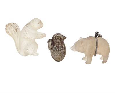 Lot 134 - Group of Three Russian Carved Hardstone or...