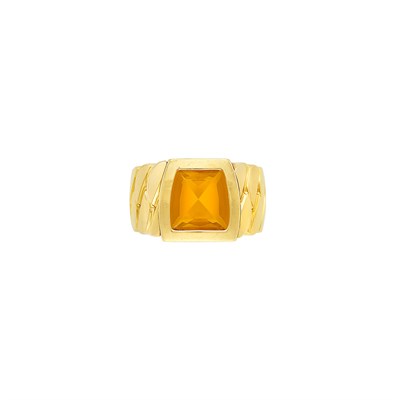 Lot 240 - Wide Gold and Citrine Ring, Cartier