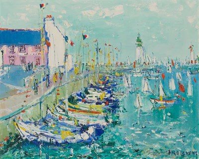 Lot 2 - Yolande Ardissone French. b. 1927 Boats at a...