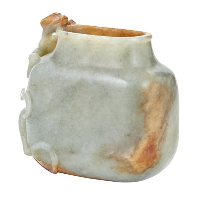 Lot 124 - Chinese Celadon and Russet Jade Vase The...