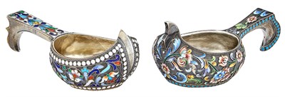 Lot 189 - Two Silver and Enamel Kovshi Moscow, 1899-1917...