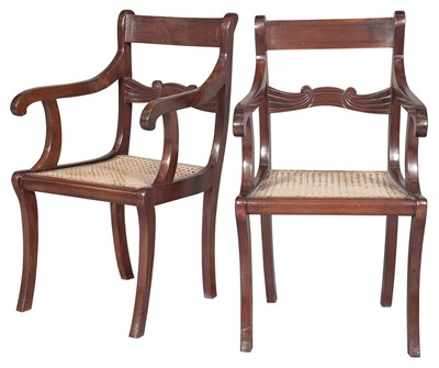 Lot 383 - Pair of West Indian Mahogany and Caned...