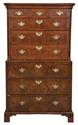 Lot 478 - George II Burr and Figured-Walnut Secretaire...