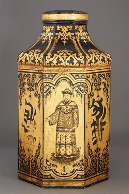 Lot 174 - Pair of Chinese Tôle Tea Canisters with Covers...