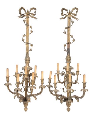 Lot 388 - Pair of Louis XVI Style Gilt-Metal Flaming...