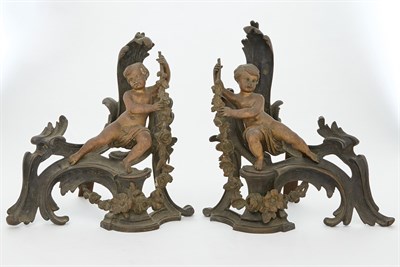 Lot 176 - Pair of Louis XV Style Patinated-Bronze...