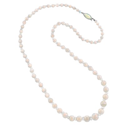 Lot 307 - Opal and Rock Crystal Bead Necklace