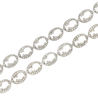 Lot 116 - Pair of Antique Silver, Gold and Diamond Bracelets/Necklace Combination