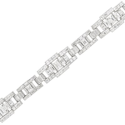 Lot 393 - Platinum and Diamond Bracelet, Oscar Heyman & Brothers