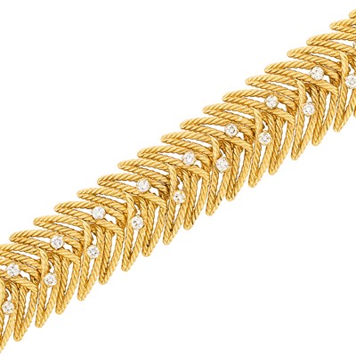 Lot 357 - Gold and Diamond Bracelet, Mauboussin, Paris