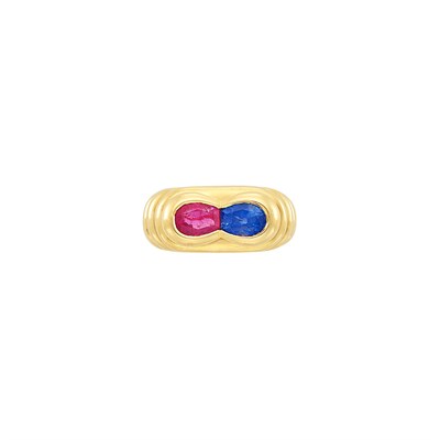 Lot 282 - Gold, Sapphire and Ruby Ring, Van Cleef & Arpels, France