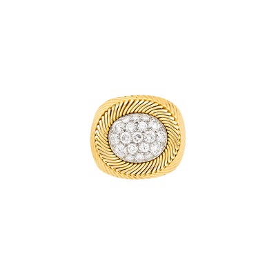 Lot 361 - Gold, Platinum and Diamond 'Tartelette' Ring, Van Cleef & Arpels