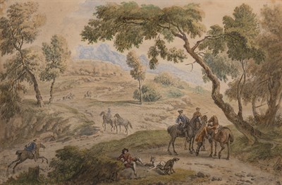 Lot 89 - Dirk Maes Dutch, 1659-1717 Landscape with...