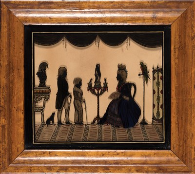 Lot 167 - Verre Églomisé Silhouette of an Aristocratic...