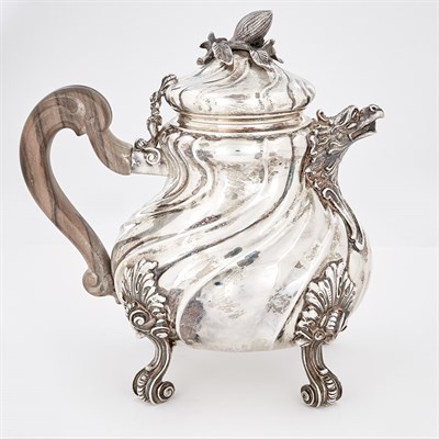 Lot 280 - Italian Sterling Silver Rococo Style Teapot...