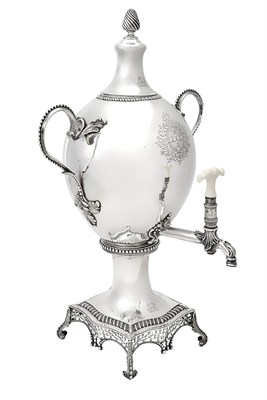 Lot 250 - George III Sterling Silver Hot Water Urn Maker'...
