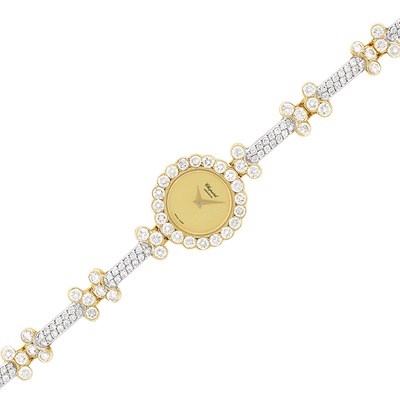Lot 294 - Gold and Diamond Bracelet-Watch, Chopard, Ref. 3785.1