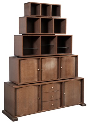 Lot 338 - Mario Bellini Laminate Wood Cabinet In five...