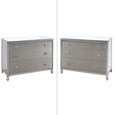 Lot 191 - Pair of French Metal Mirror Top Bedside Chests...