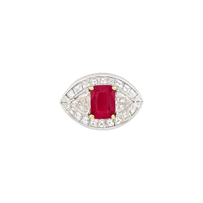 Lot 92 - Platinum, Ruby and Diamond Ring