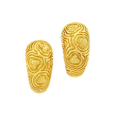 Lot 14 - Pair of Gold Hoop Earclips