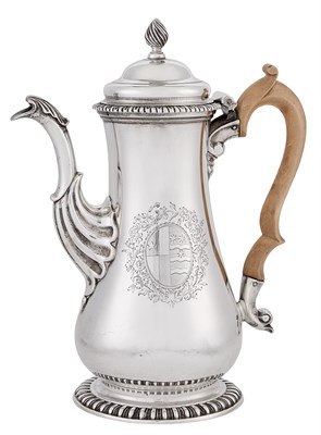Lot 244 - George II Sterling Silver Coffee Pot Thomas...