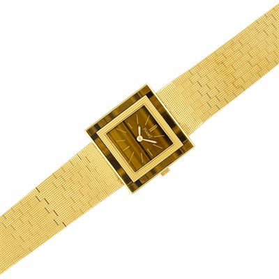 Lot 156 - Gold and Tiger's Eye Wristwatch, Piaget