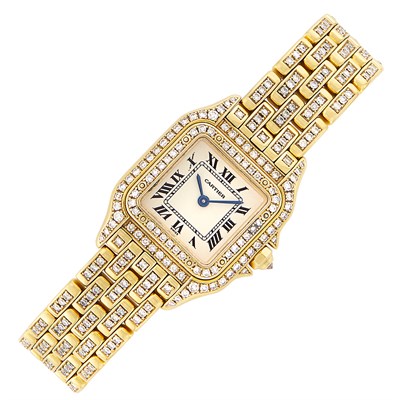 Lot 273 - Gold and Diamond 'Panthere' Wristwatch, Cartier, Ref. 1280 2