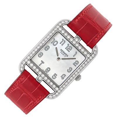 Lot 73 - Stainless Steel and Diamond 'Cape Cod' Wristwatch, Hermès, Paris