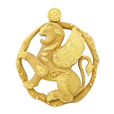 Lot 13 - Gold Pendant-Brooch