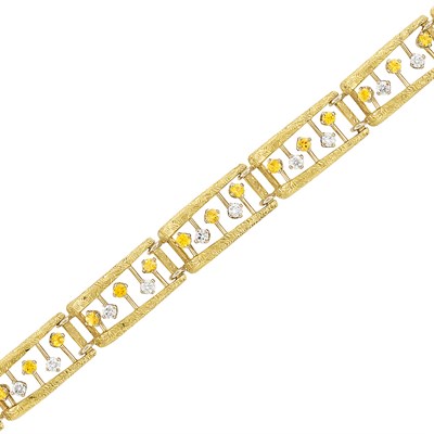 Lot 197 - Gold, Diamond and Yellow Sapphire Bracelet, Simon Benney