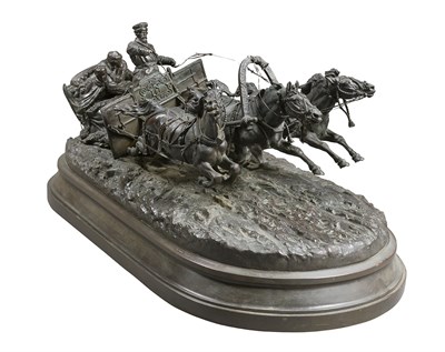 Lot 174 - Russian Bronze Group of a Troika Cast by Berto...