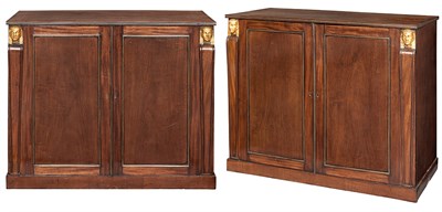 Lot 553 - Pair of Regency Brass-Mounted and Parcel-Gilt...