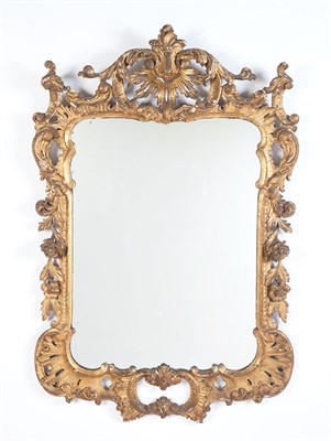 Lot 481 - George II Giltwood Mirror The shaped mirror...