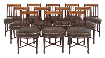Lot 491 - Set of Twelve George III Leather-Upholstered...