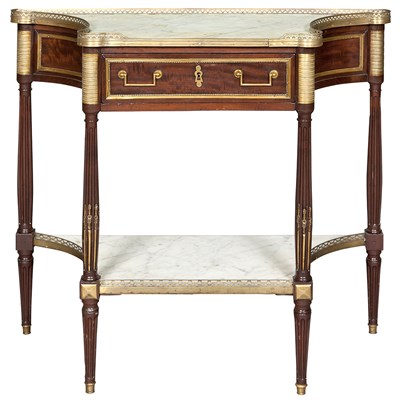 Lot 410 - Louis XVI Gilt-Metal-Mounted Mahogany Console...