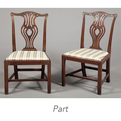 Lot 370 - Set of Six George III Mahogany Dining Side Chairs