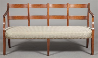 Lot 390 - George III Style Inlaid Mahogany Four-Chair...
