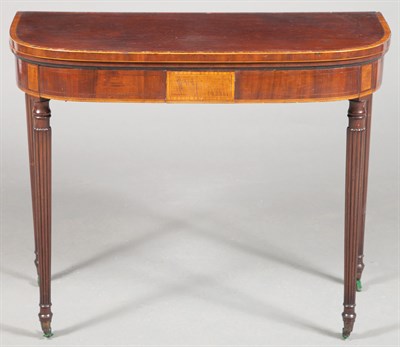 Lot 389 - Regency Mahogany and Satinwood Fold-Over Card...