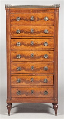 Lot 351 - Louis XVI Style Marble Top Mahogany Semainier...