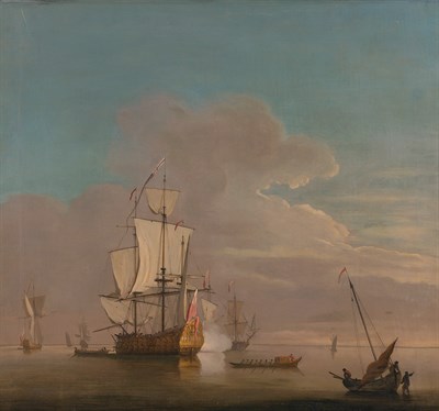 Lot 29 - Manner of Willem van de Velde Ships in Calm...
