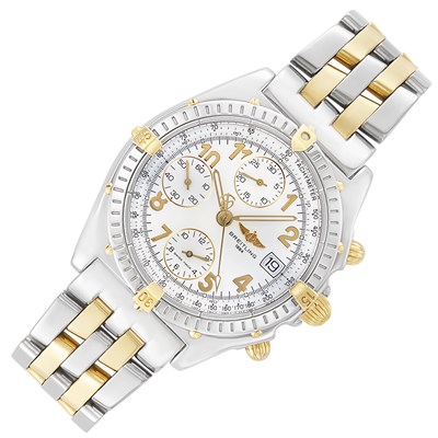 Lot 143 - Gentleman's Stainless Steel and Gold 'Chronomat' Wristwatch, Breitling, Ref. B13050.1