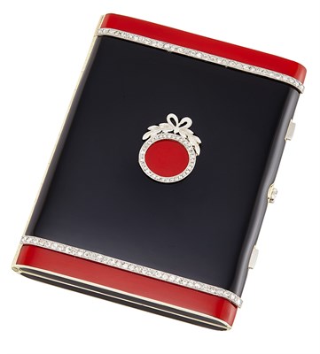 Lot 238 - Cartier Enameled Gold and Jeweled Platinum...