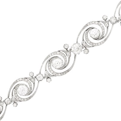 Lot 403 - Edwardian Platinum and Diamond Bracelet-Necklace
