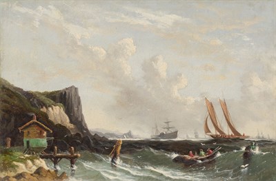 Lot 49 - Edward Goodes American, 1832-1910 Ships in...