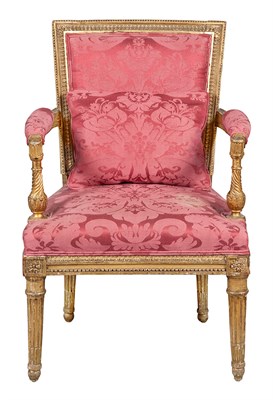 Lot 326 - Louis XVI Giltwood Fauteuil à la Reine Georges...