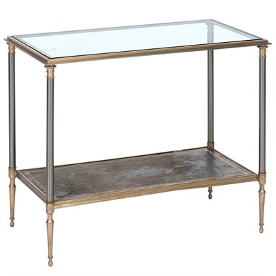 Lot 333 - Directoire Style Brass, Steel and Glass...
