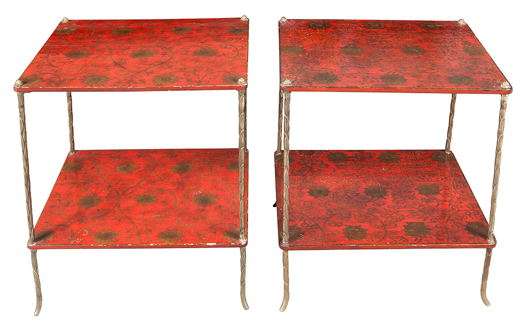 Lot 356 - Pair of Jansen Style Gilt-Decorated Red...