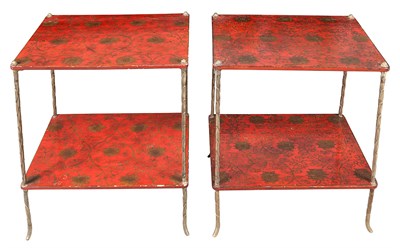 Lot 356 - Pair of Jansen Style Gilt-Decorated Red...