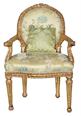Lot 316 - Italian Neoclassical Giltwood Armchair Late...